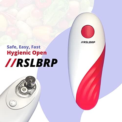 RSLBRP Electric CAN abridor: um toque - sem arestas afiadas, segurança de alimentos e abridor de lata de bateria, 9x4x3