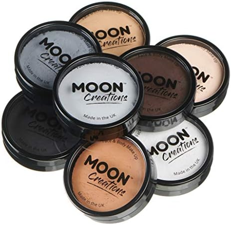 Potes de bolo de pintura de rosto e corpo Pro By Moon Creations - Essentials Colors Set - Maquiagem profissional à base de água