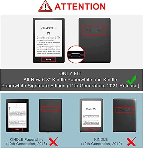 Caso de Guksraso para 6,8 Kindle Paperwhite 2021 Lançado 11th Gen and Signature Edition, capa de PU com despertar