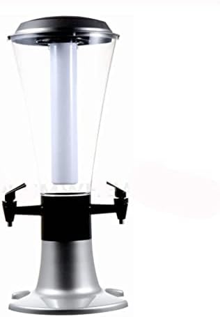 YGQZM 2 Torneiras 3L Dispensador de torre de cerveja Draft com luzes LED para Water Drinks Bar Buffet de festa em casa