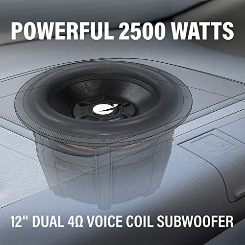 Planet Audio BBD12B Subwoofer de carro de 12 polegadas - 2500 watts Power máxima, bobina de voz dupla de 4 ohm, vendida individualmente,