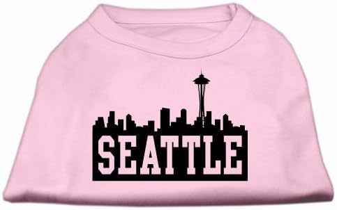 Mirage Pet Products de 8 polegadas Seattle Skyline Screen Print para animais de estimação, x-small, rosa claro