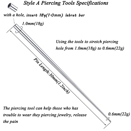 Milacolato G23 Titanium Piercing diminui pinos de inserção de 18g kits de piercing diminuindo para orelha/nariz/umbigo/mamilo/lábio/sobrancelha/língua/tragus