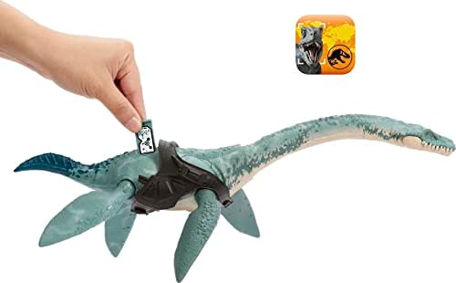 Jurassic World Dinosaur Toy, Elasmossaurus rastreadores gigantescos Figura de ação de espécies com movimento de ataque e equipamento