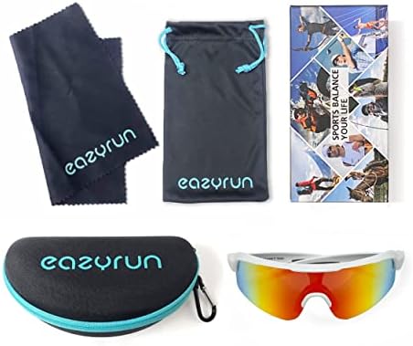 Óculos de sol de escudo polarizado grandes e médios Eazyrun para homens, Baseball Ski Bycing Ciclismo Running Weia