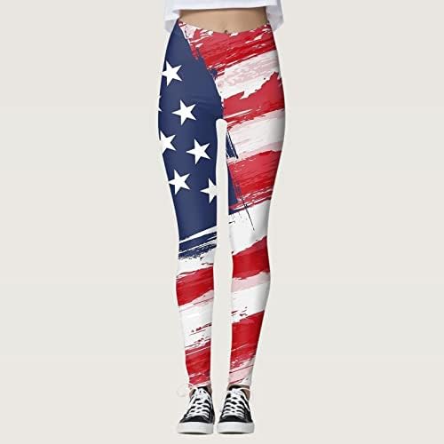 4 de julho Leggings for Women USA Flag High Caist Yoga Leggings Leggings Ultra Soft Stretch Comfy Workout Fitness calças