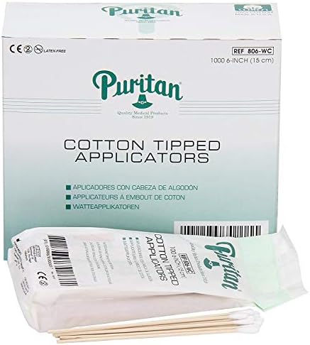 Puritan Medical 6 Mini cotonete de algodão com alça de madeira - 826 -WC