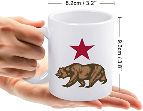 California Bear e Red Star Print Caneca Coffee Cofbler Cerâmica Cuple