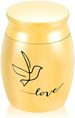 YHSG Pet Love Urn Urn Souvenir Pet Ashes Metal Painted Painted Funeral Urn Memorial, Ouro, 30x40mm