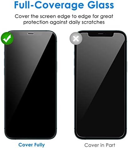 Jetch One Touch Instale Protetor de tela para iPhone 12 Pro máximo de 6,7 polegadas, Cobertura completa Filme de vidro temperado,