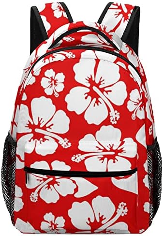 Aloha Hawaiian Hibiscus Backpack Backpack Graphic impressa 16in para viagens escolares