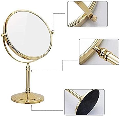 Espelhos de maquiagem de espelho pequenos e pequenos em pé de dupla face de 8 polegadas em pé 10x/7x/5x/3x e um espelho de maquiagem