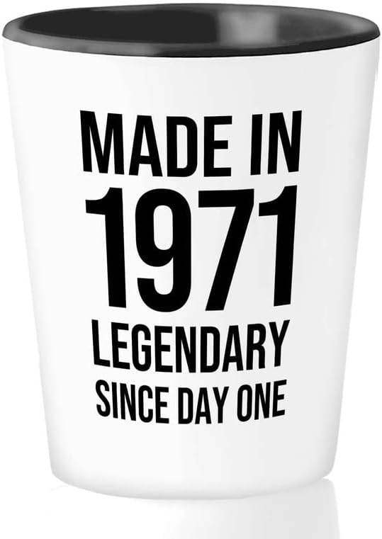 52º aniversário de tiro de aniversário 1,5 oz - Feito em 1971 - Girando presentes de 52 anos de idade Vintage Cara Vovó Grandpa Supplies