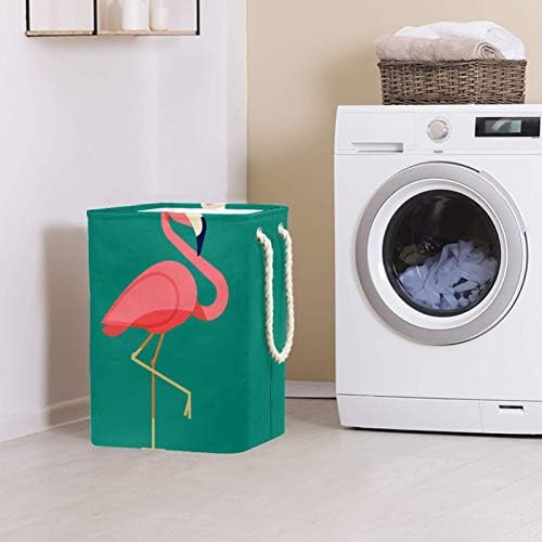 Indicultor Flamingo grande cesto de roupa prejudicada a água de roupas de roupas prejudiciais a água para o organizador de brinquedos de roupas, decoração para o banheiro do quarto