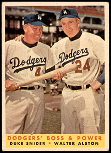 1958 Topps 314 Dodgers 'Boss & Power Walter Alston/Duke Snider Los Angeles Dodgers VG Dodgers