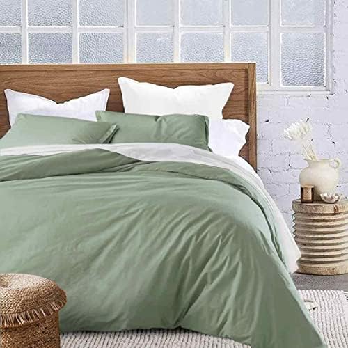 Conjunto de edredom gêmeo verde etdiffe sage, 5 peças Boho Twin XL Microfiber Bed em uma bolsa - Soft & Lightweight Extra Long