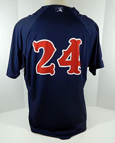 2015-16 Pawtucket Red Sox Pawsox Noe Ramirez 24 Jogo usou Jersey Navy 150 - Jogo usada MLB Jerseys
