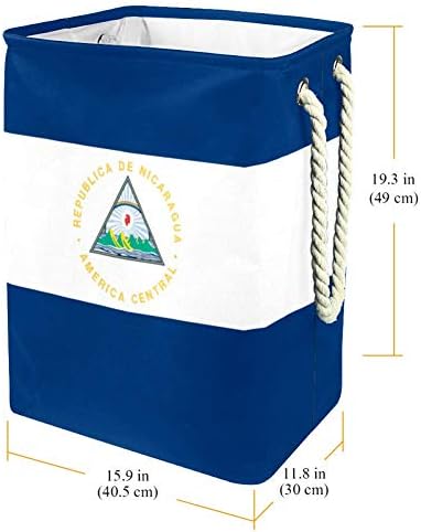 Bandeira inadequada da Nicarágua à prova d'água de lavanderia dobrável cesto para o quarto do quarto infantil berçário de bebê