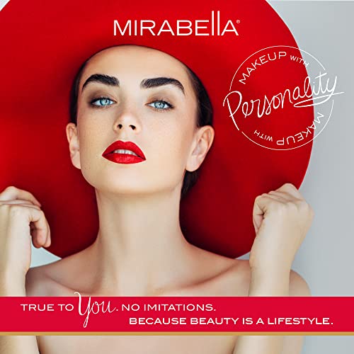 Mirabella Lipstick de cobertura completa, Modern Rosy Moderno - selado com um beijo - cor cremosa duradoura - maquiagem rica com sensação confortável e brilho puro - sem parabenos - tons foscos e brilhantes