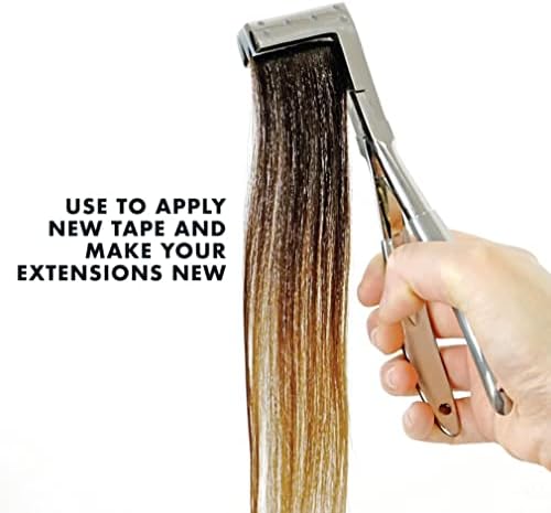 Alicate de fita por cabelo eterno, grampo de pressão de aço inoxidável para extensões de cabelo de fita adesiva e seguras mais longas, ferramenta de alicates de silicone para instalação profissional de salão
