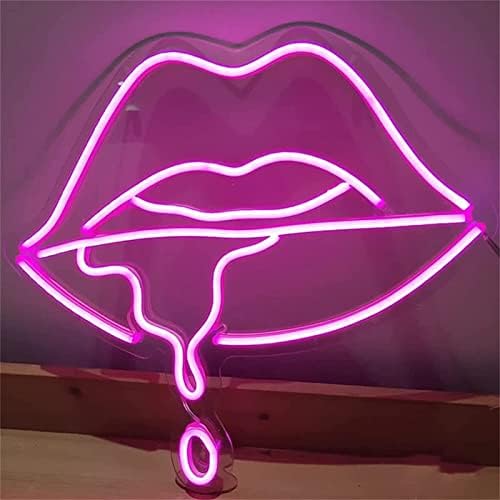 Dvtel rosa pingando lábios signo de néon Modelagem de letras leves luminosas luminosas pranchas de sinalização do painel de acrílico