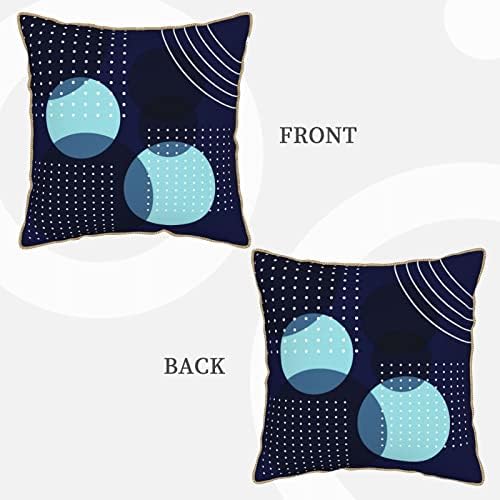 Myshe pacote de 2 veludo único marinho azul geométrico abstrato abstrato decorativo travesseiro quadrado capa de sofá -quarto carro 18 x 18 -polegadas 45 x 45 cm