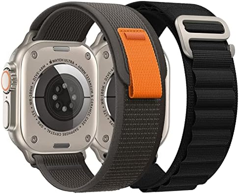 2 loop de trilha de 2 pacote alpino loop compatível com Apple Watch Ultra Band 49mm 45mm 44mm 42mm homens mulheres, nylon