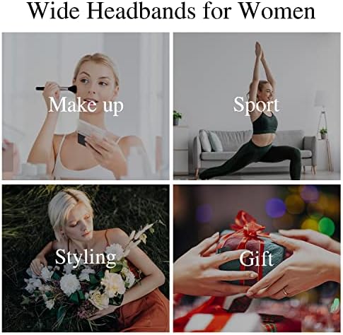 Bandas de cabeça largas mevnccola para mulheres, bandana de turbante elástico, bandana grande com nó, banda macia de cabeça boho para o treino da vida diária ioga