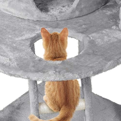 Yaheetech 47,5 '' H Cat Cat House & Cat Scratcher com espreguiçadeiras e móveis de gato de espreguiçadeira e peles