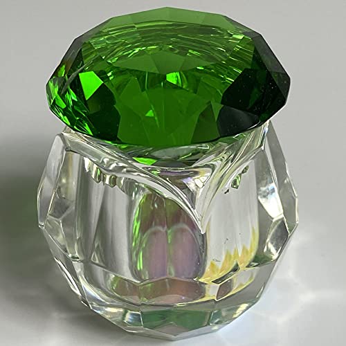 1 peça unha de vidro de cristal em forma de flor com uma tampa de diamante verde tampa de cristal com cristal de cristal de