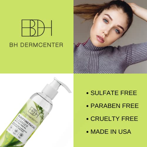 BH DermCenter Purificando gel de limpeza facial, 8 fl. Oz - limpador suave para limpar os poros em pele oleosa, seca e sensível