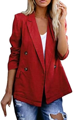 Botão de botão ruched feminino Blazers de manga comprida