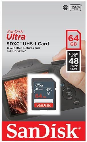 Sandisk Ultra 64GB Classe 10 SDXC UHS-1 Cartão de memória de até 48MB/S-SDSDUNB-064G