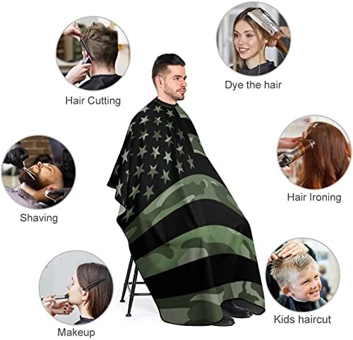 Camuflagem verde bandeira americana barbeiro capa profissional corte de cabelo cabeleireiro de avental Cabo Cabo para