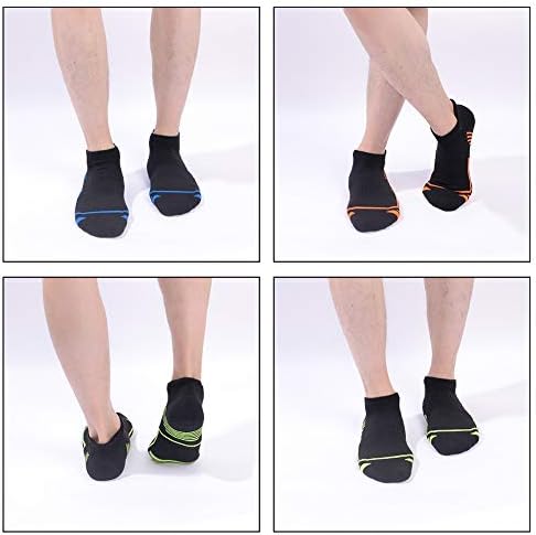 Joynée Mens tornozelo atlético de meias de baixo corte para masculino esportivo Cushion 6 pacote, preto, meia tamanho 10-13