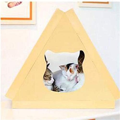 Tenda semi-fechada, placa resistente a arranhões, cama de gato resistente a arranhões, brinquedo de garra de gato, design triangular, papel ondulado, forte e durável