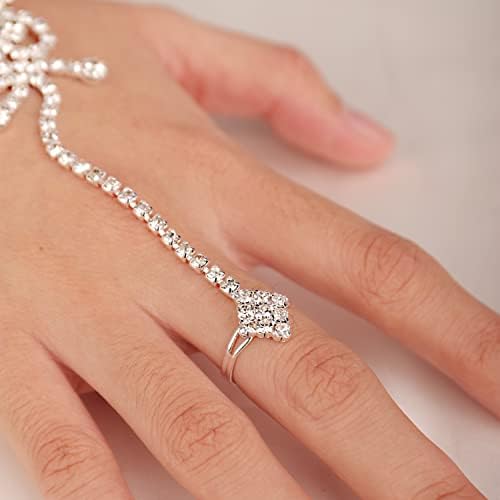Chargances Silver Sparkly Cryly Crystal Ring Bracelet