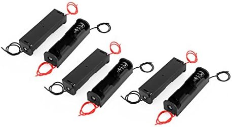 Aexit 6 PCS Carregador e conversores 3,7V Caixa de célula da bateria para 1860 carregador de bateria Battery Chargers Black Plastic Black