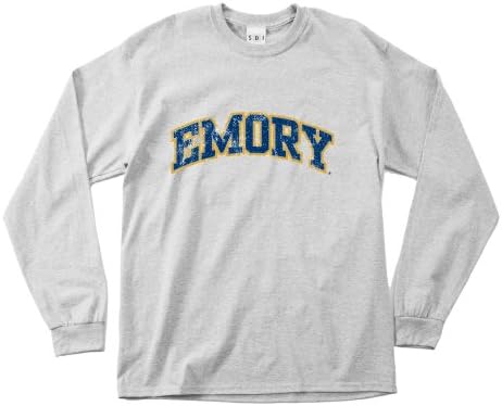 NCAA Emory Eagles 100 % pré-shrunk Vintage Arch Manga Longa Camiseta