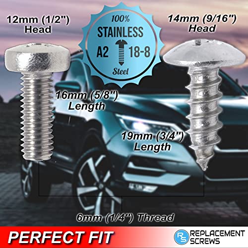 Parafusos de placa de replacados para parafusos compatíveis com Nissan - aço inoxidável - montagem dianteira ou traseira - se encaixa em todos os modelos Nissan - óxido preto