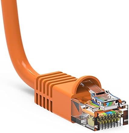 CABO CENTRAL LLC CAT 6 Cabo Ethernet 100 pés laranja - UTP Booted - Cabo de patch de internet de alta velocidade com