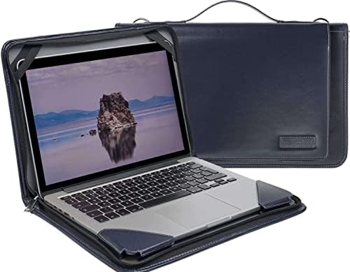 Broonel Blue Leather Laptop Messenger Case - Compatível com HP ZBook Studio X360 4K 15,6 polegadas Convertible WorkStation