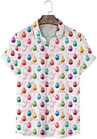 Roupa engraçada de camisa de Páscoa para homens fofos felizes a páscoa colorida ovos coloridos camiseta slim-fit polo camisas para