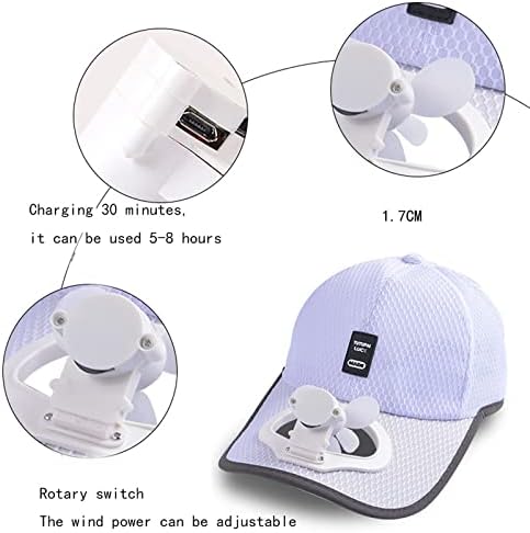 Fã de Manhong Baseball Baseball USB Summer Summer Banco respirável Chapéu de resfriamento Sombra Capacidade de chapéu de beisebol