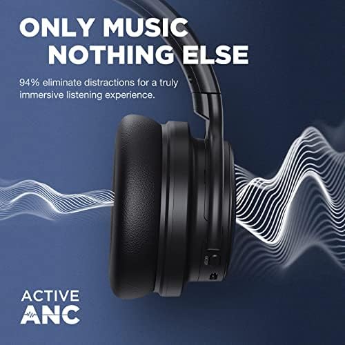 Cancelamento de ruído ativo e7 puramente suposto, fones de ouvido sem fio sobre o ouvido Bluetooth, reprodução de