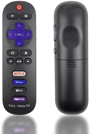 Ceybo OEM 21001-00071 Controle remoto para a TV TCL ROKU Inclui Netflix, Disney+, Apple TV e HBOMAX FORTCUTS 32S327, 32S335, 43S433, 43S435, 50S435, 55S435, 65S435