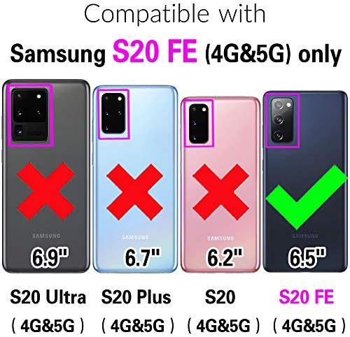 Capa de telefone Asuwish para Samsung Galaxy S20 Fe Gaxaly S 20 Fe 5g UW Tampa de carteira com zíper de 6,5 polegadas com protetor