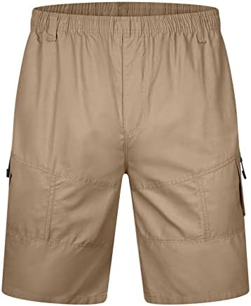 Calça masculina Cargo masculino Botão de cor sólida Plus Tamanho Casual Todos os shorts calças de carga de tecido da moda com 8