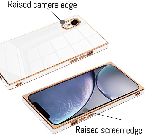 Estojo quadrado kanghar compatível com iphone xr luxuoso design de placas de revestimento bonito capa quadrada de