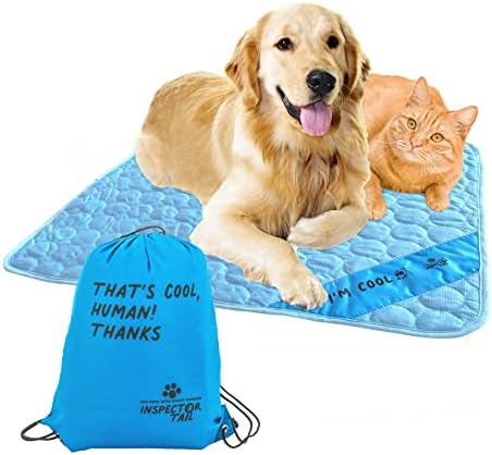 Tail de resfriamento do inspetor tapete de resfriamento para cachorro + bolsa de corda grátis/lavável e portátil Pet macio para interno